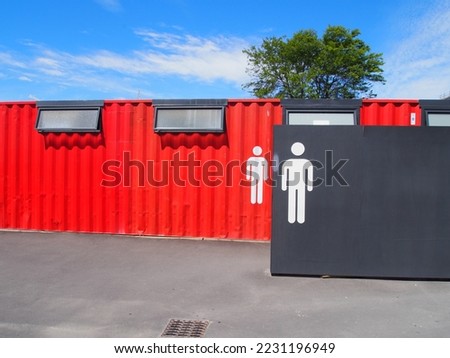 Colorful restroom in container box