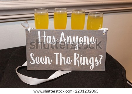 Wedding Sign Saying: Has Anyone Seen The Rings, wedding decor