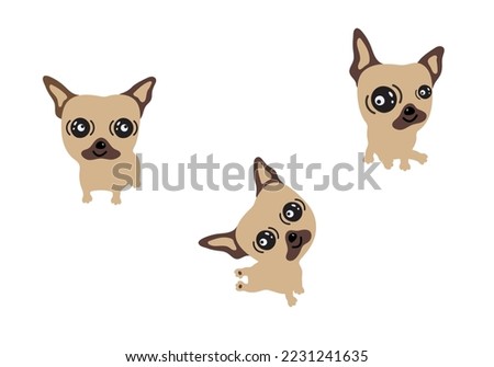 Set of cute pug illustrations, cartoon french bulldog vector 
clipart characters isolated on white background 