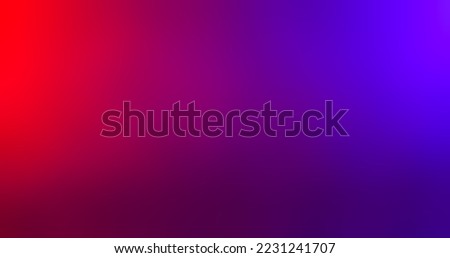 Color gradient background. Blur neon glow. Bright radiance. Defocused red blue purple light flare soft texture abstract copy space wallpaper. Royalty-Free Stock Photo #2231241707