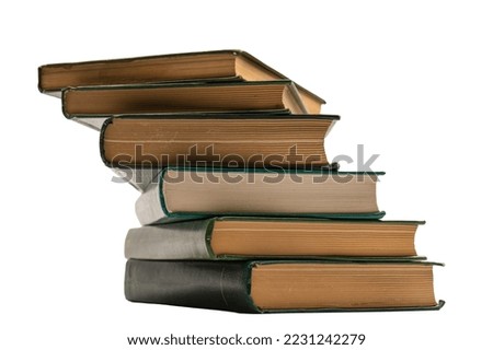 Old books isolated on a white background. 