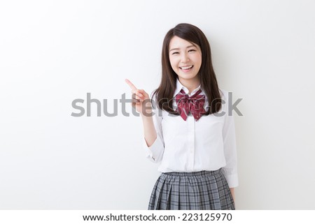 Beautiful young asian school girl
