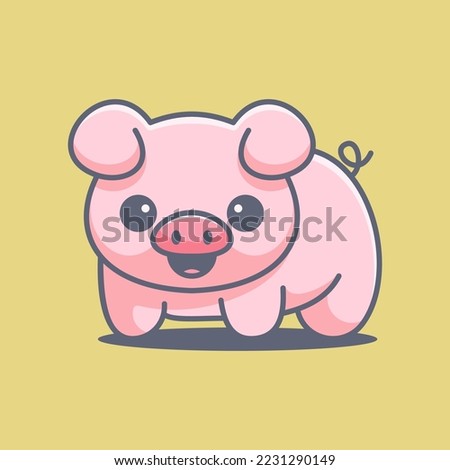 CUTE ANGEL PIG SUITABLE FOR MASCOT LOGO, STICKER, T-SHIRT AND PRINT DESIGN