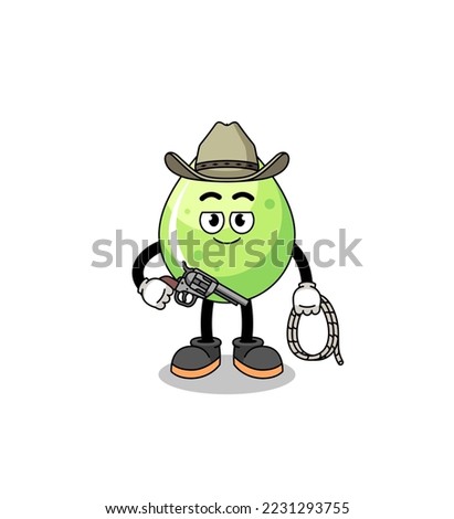 Character mascot of melon juice as a cowboy , character design