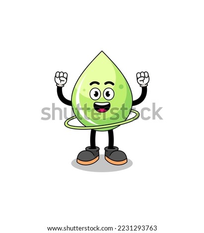 Character Illustration of melon juice playing hula hoop , character design