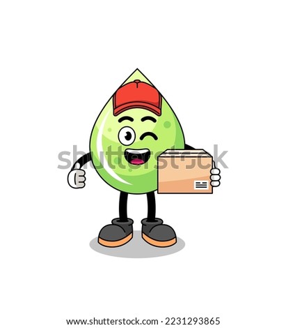 melon juice mascot cartoon as an courier , character design