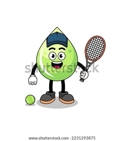 melon juice illustration as a tennis player , character design
