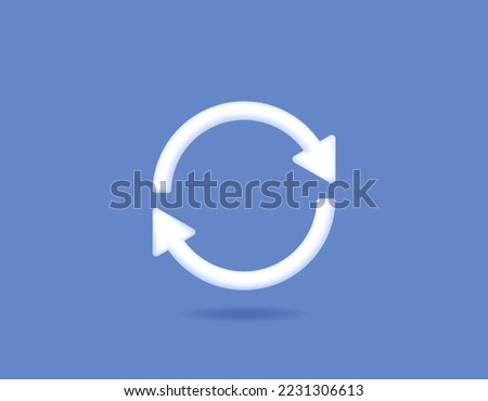 the concept of icon or 3d symbol of refresh, reload, update, process, repeat, rotate, automatic synchronization. 3d and realistic concept design. vector element design Royalty-Free Stock Photo #2231306613