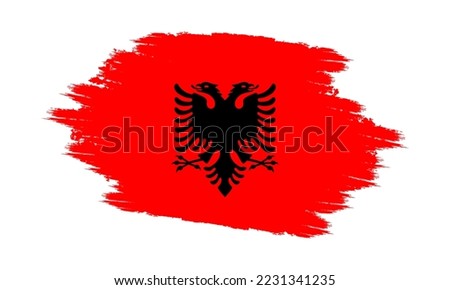 Albania Vector Flag. Grunge Albania Flag. Albania Flag with Grunge Texture. Vector illustration