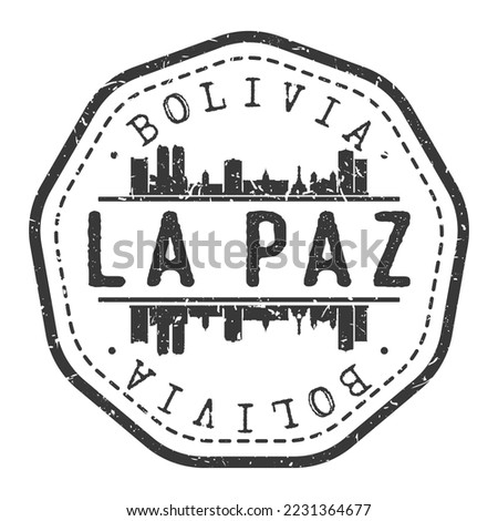 La Paz, Bolivia Stamp Skyline Postmark. Silhouette Postal Passport. City Round Vector Icon. Vintage Postage Design.