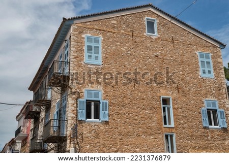 Old house in Mediterranean town in summer day