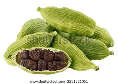 Cardamom isolated on white background, clipping path, full depth of field Royalty-Free Stock Photo #2231381051