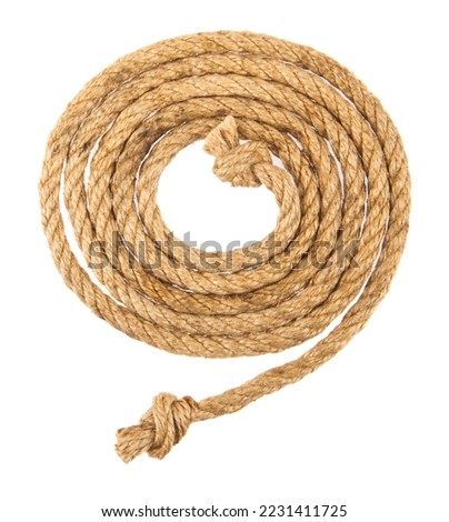 Rope isolated on white background. Detail for design. Design elements. Macro. Full focus. Background for business cards, postcards and posters