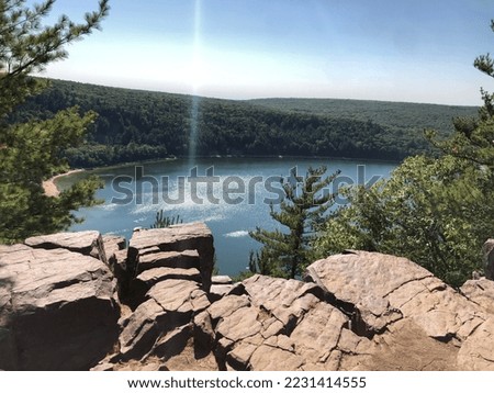 Wisconsin dells south shore hiking views Royalty-Free Stock Photo #2231414555