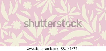 Monochromatic nature inspired shapes-doodle collection. Cute botanical shapes, random childish doodle cutouts of tropical leaves, flowers and branches, decorative abstract art vector illustration	 Royalty-Free Stock Photo #2231416741