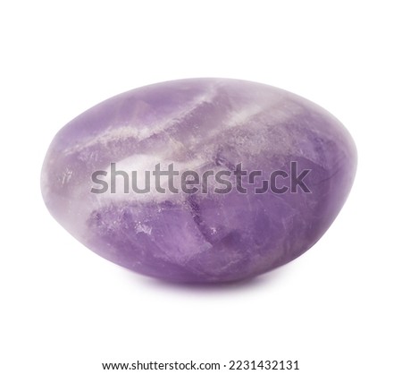 Mineral natural semiprecious stone amethyst violet. Isolated on a white background. Geology. Royalty-Free Stock Photo #2231432131