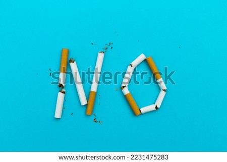 Word no spelled with cigarettes