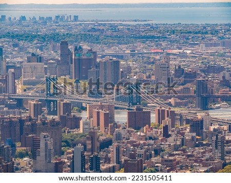 Aerial view of New York City cityscape at New York