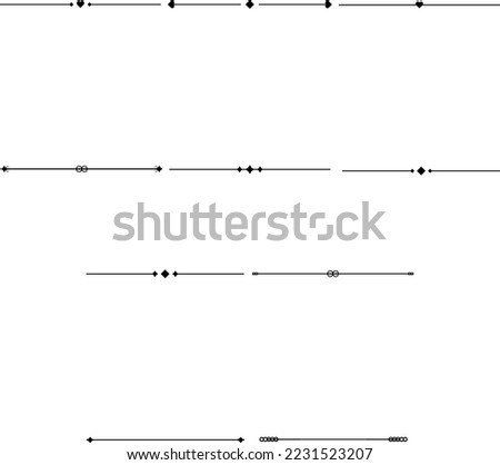 Vector Illustration. Set of text delimiters and ornamental calligraphic lines. Royalty-Free Stock Photo #2231523207