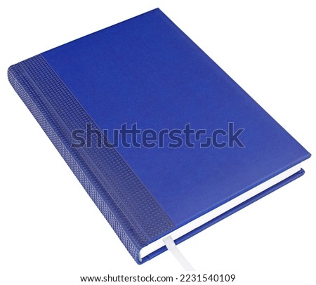 blue notebook isolated on white background