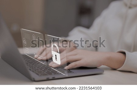 System of online security checks for users. username and password authentication system, cybersecurity global concept, secure Internet access, technology cybernetics, computer security network system. Royalty-Free Stock Photo #2231564103