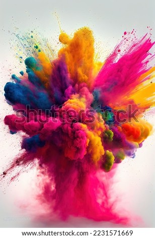 A colourful powder explosion of holi paint. Royalty-Free Stock Photo #2231571669