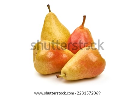 Ripe forelle, santa maria pears, isolated on white background