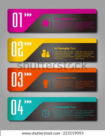 colorful modern text box template for website computer graphic and internet, numbers. label.