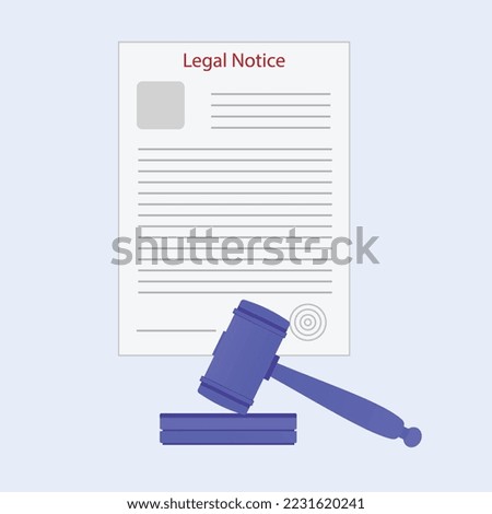 Legal notice and legal law of high court with the USA and UK legislation sign. Law and legal authority can change law enforcement and court hammer. General Diary (GD) and a written document of policy. Royalty-Free Stock Photo #2231620241