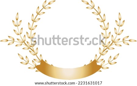 Illustration of a golden laurel wreath frame