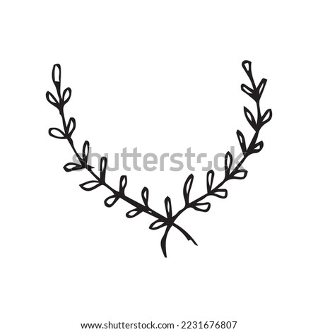 Floral Hand Drawing Vector Shape