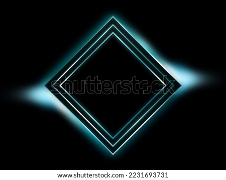 Geometric rhombus shape  neon frames luxury line vector illustration