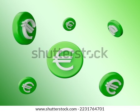 euro icons Flying money. Economy, finance, money . Wealth symbol. 3d illustration