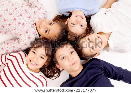 little kids isolated in white