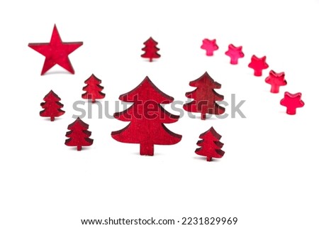 decorative elements for traditional backgrounds as xmas or festive issues isolated on white with real shadows