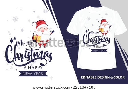 Merry Christmas and Happy New Year Typographical Vector Illustration