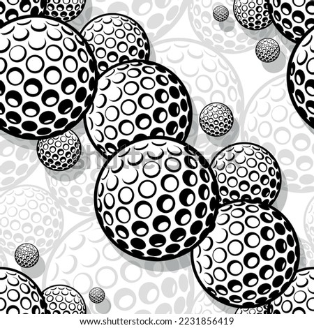 Golf balls Seamless pattern vector art image. Golf ball repeating tile background wallpaper texture design.