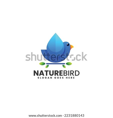 Vector Logo Illustration Nature Bird Gradient Colorful Style