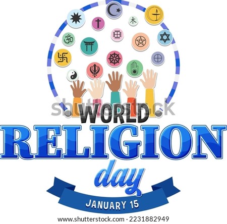 World Religion Day Banner Design illustration