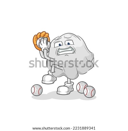 the ghost baseball pitcher cartoon. cartoon mascot vector