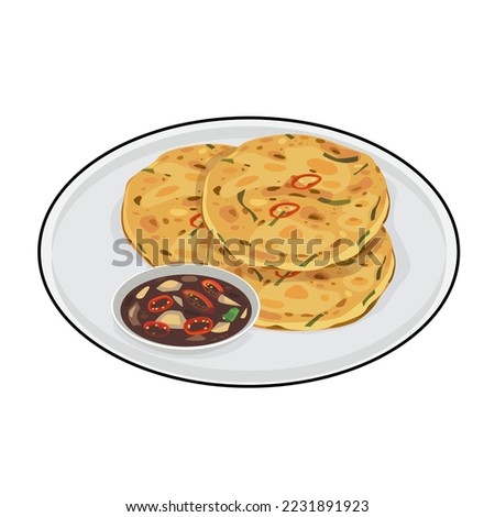 Bindaetteok ground mung bean Korean pancake Royalty-Free Stock Photo #2231891923