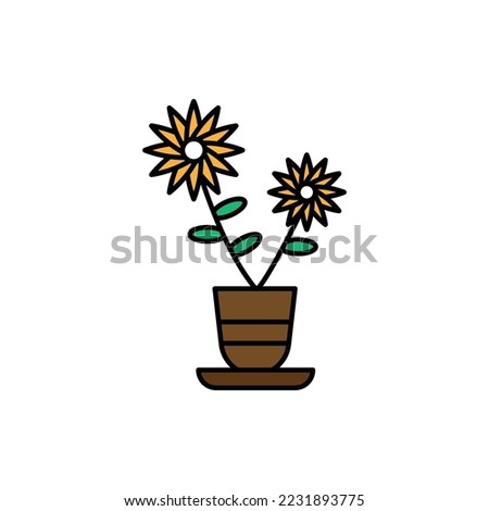 Flower plant icon logo design template vector isolated