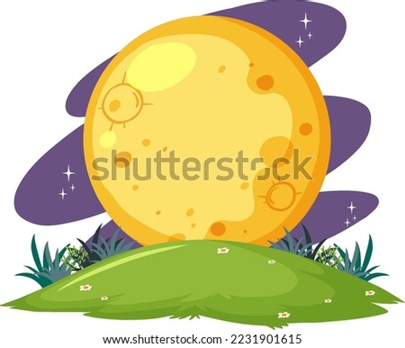 The big moon isolated background template illustration