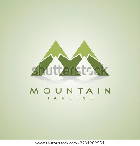 Mountain Logo vector Design Green for company