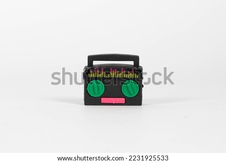 Portable radio on a white background Royalty-Free Stock Photo #2231925533