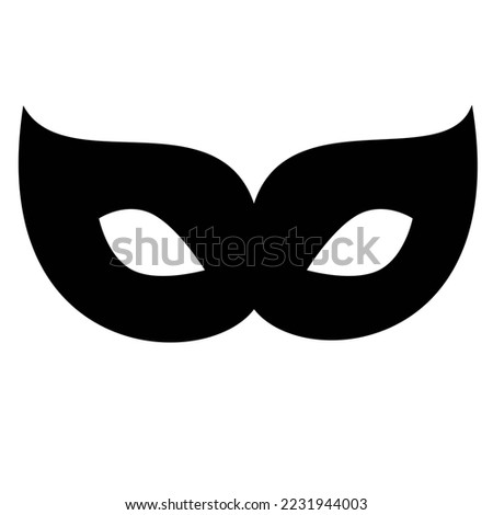 Black and transparent Venetian mask for clipping mask icon or celebration party event, in png format.