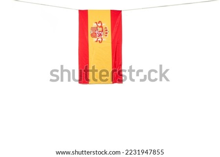 Spain's flag is flaying isolated on white