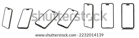Mockup smart phone 15 generation vector and screen Transparent and Clipping Path isolated for Infographic Business web site design app but in 2023 Royalty-Free Stock Photo #2232014139