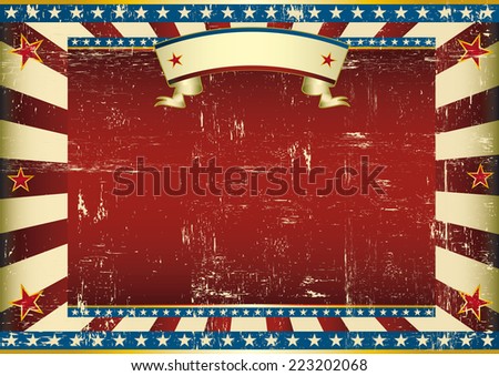 Horizontal textured American poster. A vintage horizontal poster with a large copy space for you.  Perfect size for a screen.