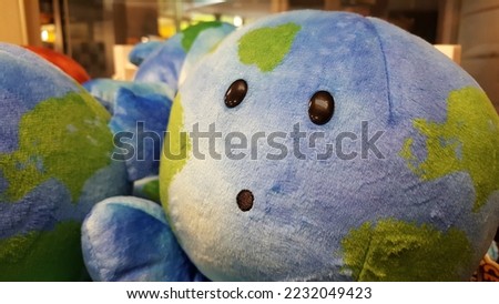Selective focus view of Earth Globe toy